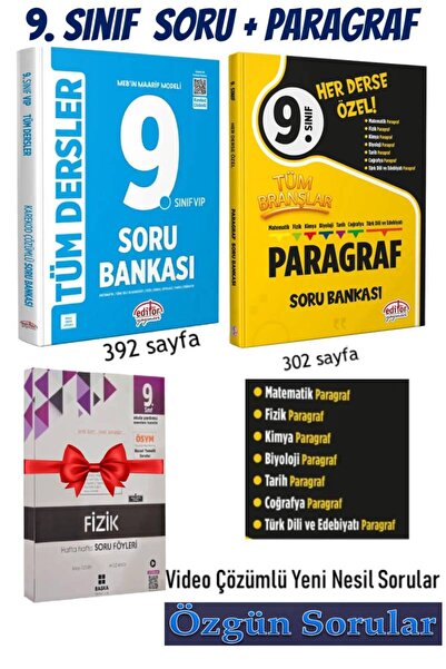 Editör Yayınevi 2026 Editör Yayınları 9. Sınıf Tüm Dersler Soru Bankası+9. Sı...
