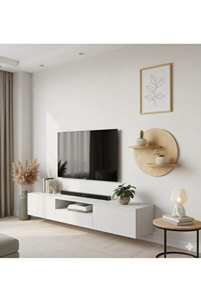 woodeska Yuvarlak Duvar Rafı (42 x 42)