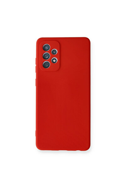 NewFace حافظة سامسونج جالاكسي A72 مصنوعة من السيليكون المخملي الداخلي - أحمر