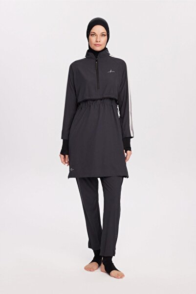 Haşema Esila H-Per Anthracite 6 Piece Full Hijab Swimsuit Set 3125