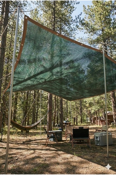 Branda Noktası Kuşgözü Kapsüllü Kamp Gölgeliği % 95 lik Koyu Yeşil Tül - Kola...