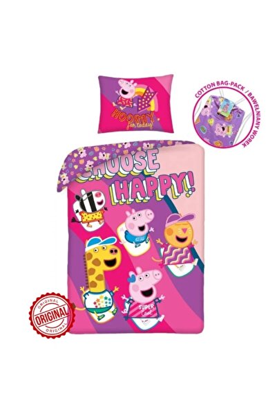 Peppa Pig ® Kids Bedding Set - 140x200 cm Duvet Cover + 70x90 cm Pillowcase, Pink, 100% Cotton