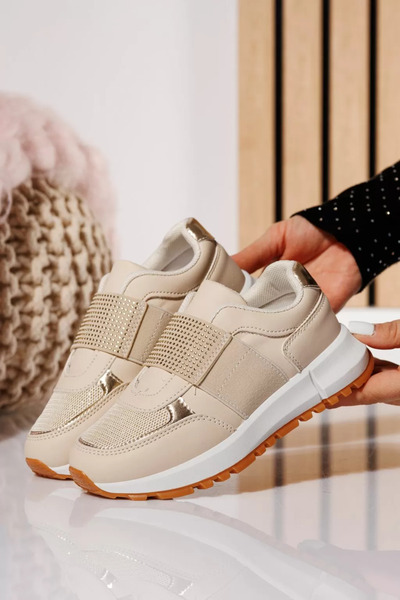 Zaira Adidasi copii bej din piele ecologica Alisha #21008 - 35