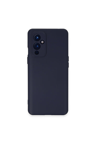 NewFace حافظة ون بلس 9 مصنوعة من السيليكون المخملي الداخلي - أزرق داكن