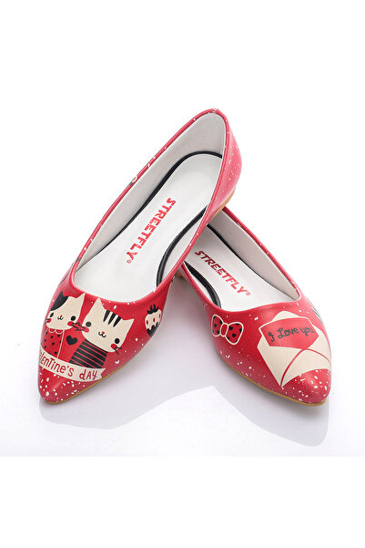 Streetfly Valentine's Day Themed Multicolored Women's Ballerinas