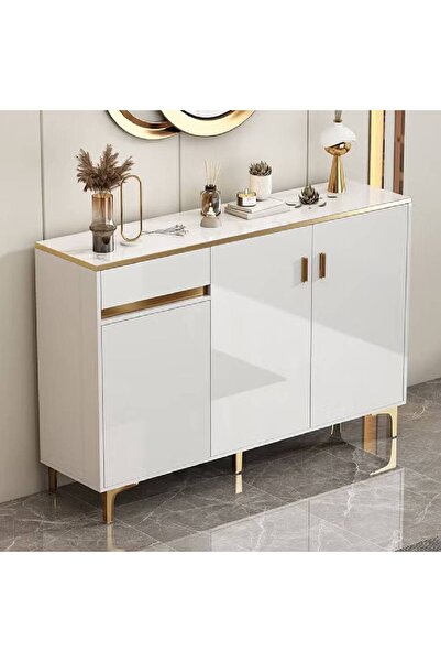 NKX خزانة أحذية فاخرة عالية الجودة مع أدراج متعددة الوظائف 140 سم