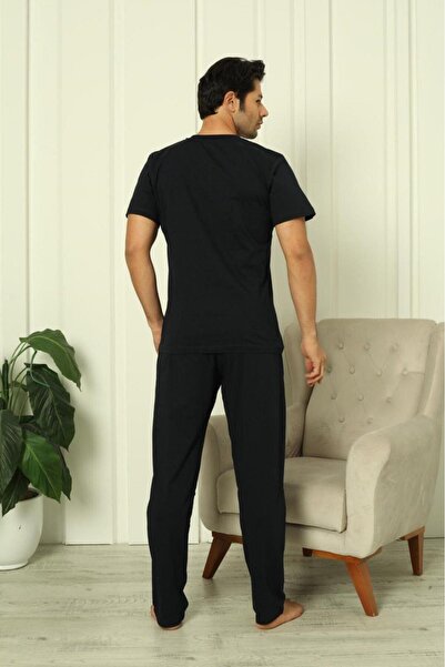 REN 100% Cotton Combed Cotton 3-Piece Men's Pajama Set, Short Sleeves, Pants and Shorts with Pockets Men's Pajama Set