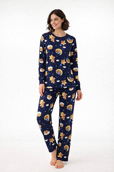 Silona Homewear Set de pijamale cu ursuleț și detaliu lună