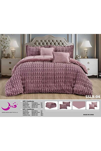 Moon لحاف شتوي وجه فرو وجه مخمل مزدوج 230*250-نفرين