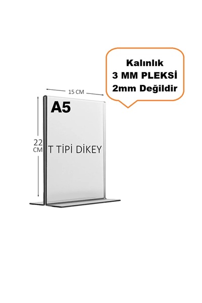 kesita TASARIM (A5 T Tipi Dikey) Masa Üstü Şeffaf Pleksi / Föylük-Fiyatlık-Me...