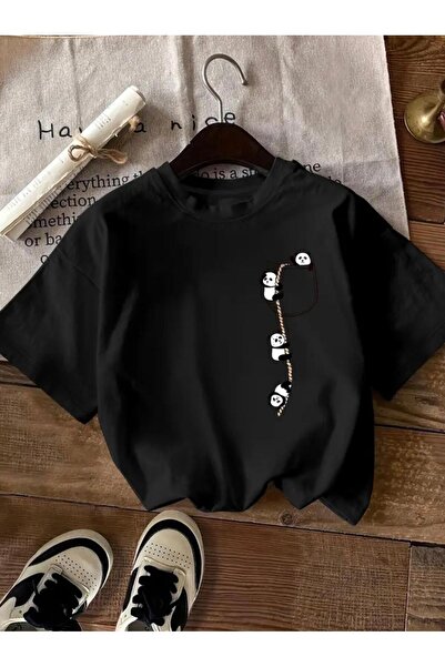 Oceanwear تي شيرت نسائي من Panda مطبوع برقبة دائرية وأكمام قصيرة