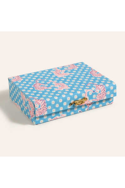 Zsa Zsa Zsu Meılın Pvc Takı Kutusu 22x16.5x6 Cm Mavi