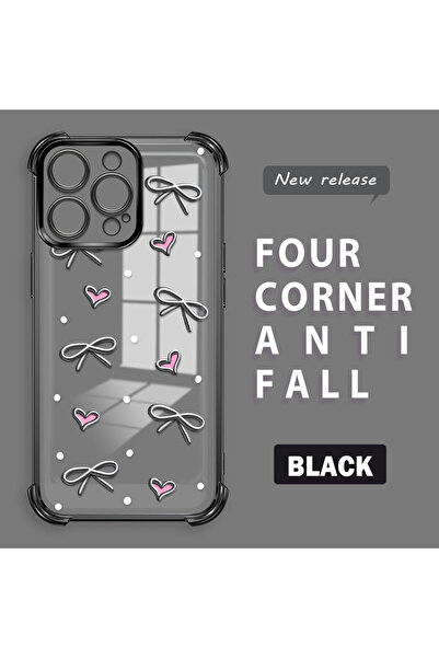 ucuc حافظة واقية من السيليكون الشفاف المتوافقة مع هاتف iPhone 15 Pro بأنماط قلب