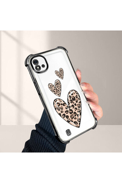 ucuc حافظة واقية من السيليكون الشفاف المتوافقة مع Realme C20/C20A بأنماط الفهد