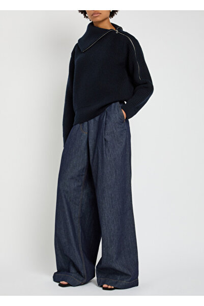 RECEP AYDIN Women's Half Zipper Turtleneck Sweater