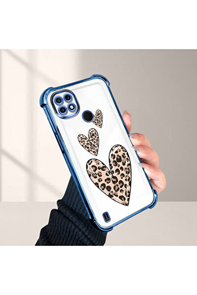 ucuc حافظة حماية من السيليكون الشفاف المتوافقة مع Realme C21 بأنماط الفهد