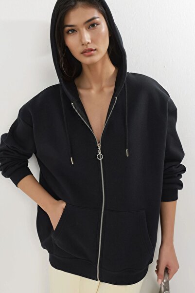 Hiccup Busem Hooded Oversized Zippered Jacket