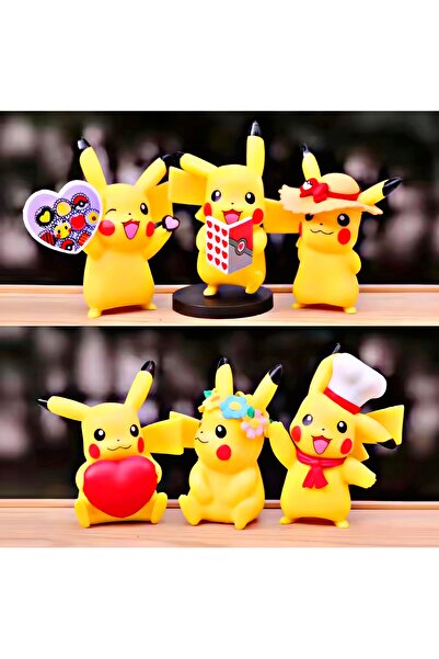 DEK Pikachu Temalı Figür Koleksiyonluk Mini Biblo Masaüstü Dekor (Rastgele 1 ...