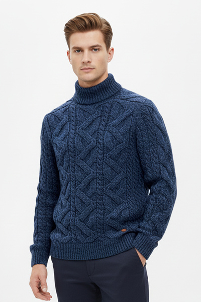 Pulltonic Pulover gros pentru bărbați cu jumătate de gât înalt