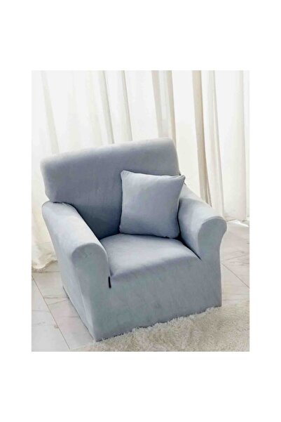 MHR Elastic Armchair Cover, Velvet, 90 x 130 cm + Pillow Cover 40 x 40 cm