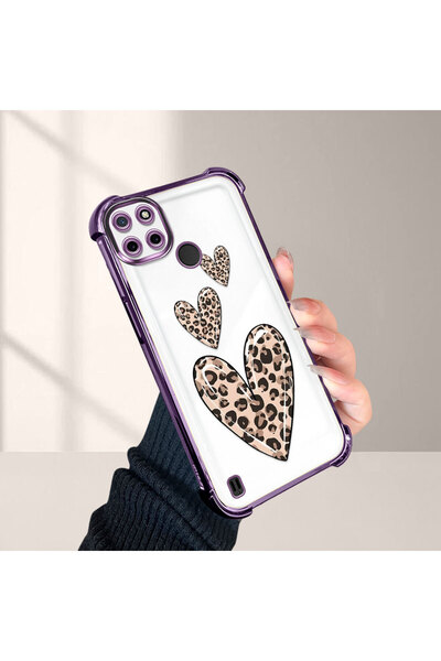 ucuc حافظة واقية من السيليكون الشفاف المتوافقة مع Realme C25Y/C21Y بأنماط الفهد