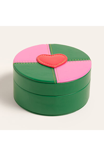 Zsa Zsa Zsu Meılın Pvc Takı Kutusu 13.2x13.2x6.2 Cm Koyu Yeşil