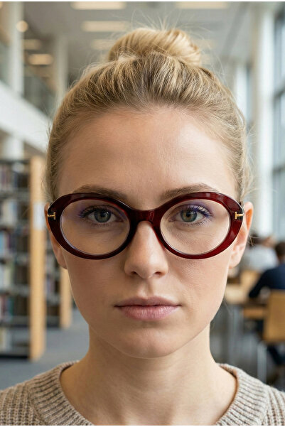 TARSS نظارات دوري بوردو النسائية ذات الضوء الأزرق البيضاوية الشكل