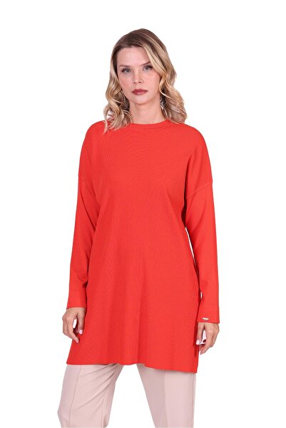 Invee Stick Knitwear Tunic Orange