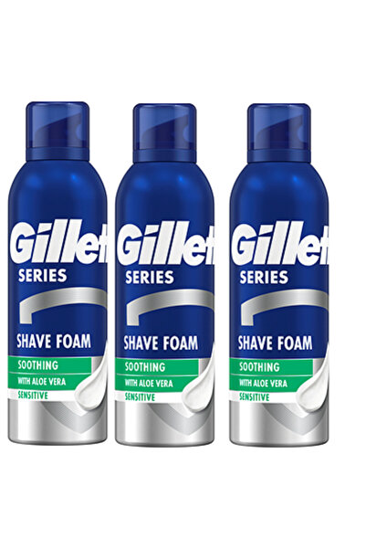 Gillette Series Spumă de Ras Calmantă cu Aloe Vera 200 ml - 3 Bucati