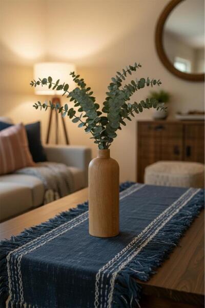 Atbyhome Ahşap Vazo Tamara Büyük Dekoratif Saksı 20 Cm