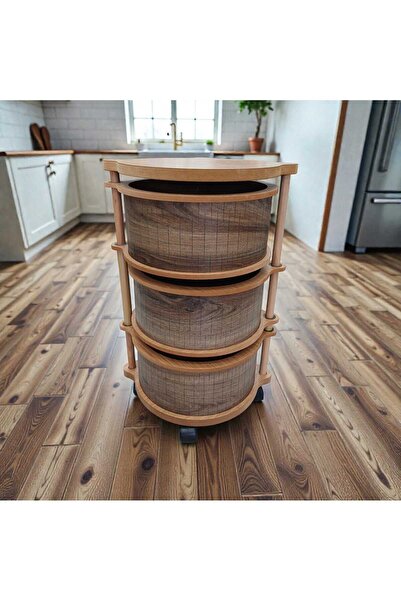 ARBOR EV AHŞAP SEBZELİK ORGANİZER 3 KATLI AKÇA