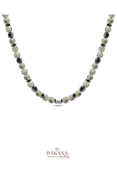 DAKANA JEWELLERY Certified Labradorite and Mix Hematite Stone 6 mm Men's Natu...