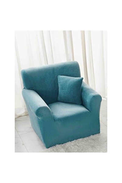 MHR Elastic Armchair Cover, Velvet, 90 x 130 cm + Pillow Cover 40 x 40 cm