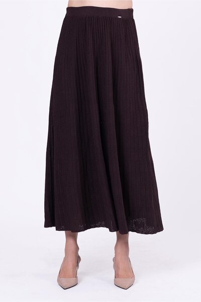 Invee Дантелено-жакардова ажурна спідниця КАВОВА