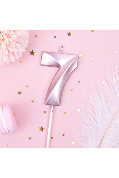 BALON DİYARI 7 Yaş pasta mumu doğmu günü pasta mumu Kristal Rosepembe kaliteli