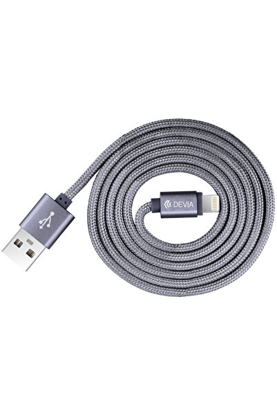 Devia Mfi lightning cable, apple licensed, 1.2m, textile braided, fashion grey