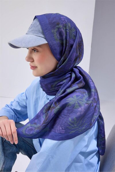 Silk Home شال مايدا مزيج من الفسكوز بنمط أرجواني-بنفسجي مع تصميم توك دورستي 190×70