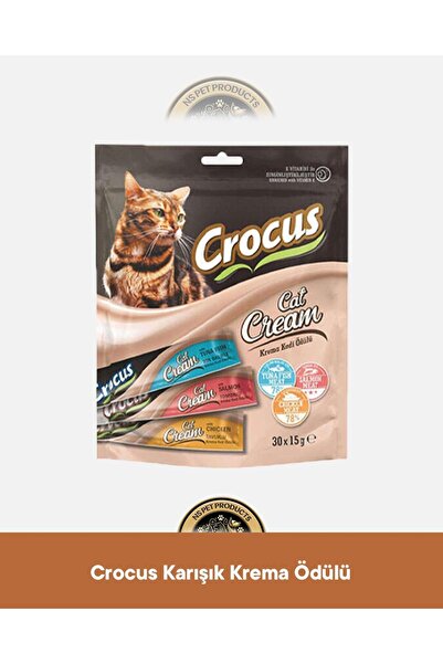 Crocus Cat Dream Ton & Somon & Tavuk Çoklu Karışık Krema Kedi Ödül Maması 30x...