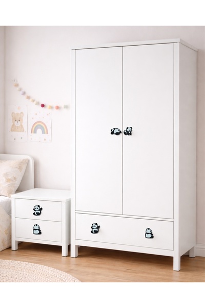 EBNA 4-Piece Cute Panda Figured Children's Room Drawer Handle – Decorative Fu...