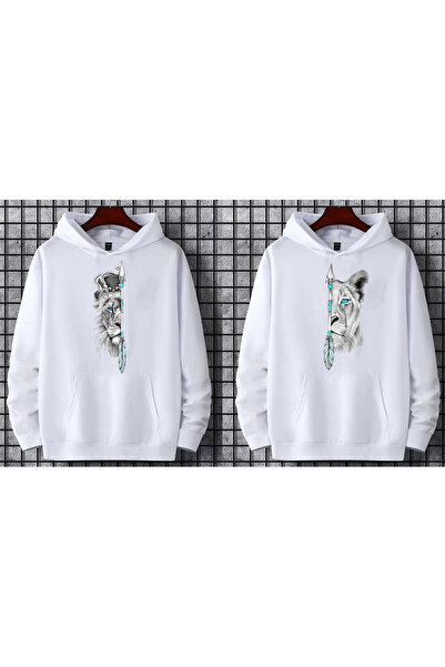 kahire سويت شيرت بغطاء للرأس للزوجين مع جيب الكنغر