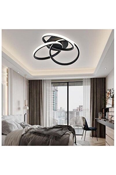 LEDZONE Candelabru LED 84W Negru 3 Funcții Dimabil cu Telecomandă