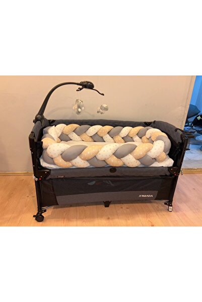 Cozibo واقي سرير محبوك ثلاثي الطبقات بطول 350 سم - واقي سرير