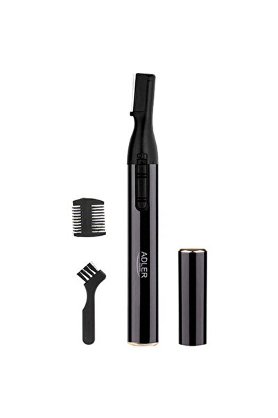 adler Trimmer AD 2934b pentru sprancene, pieptene cu doua fete - 3,5/1,5 mm, perie, fara fir, negru