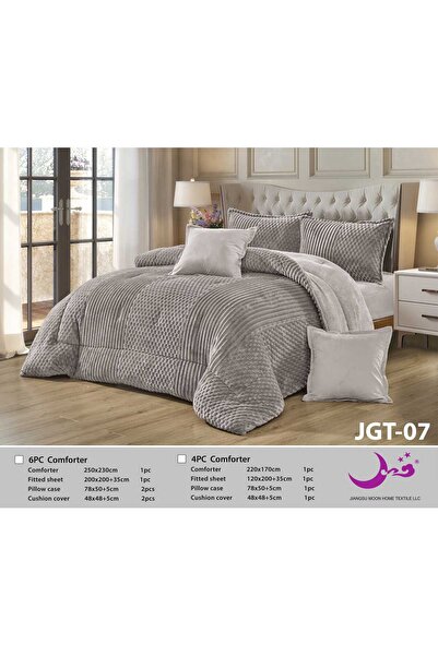 Moon لحاف شتوي وجه فرو وجه مخمل مزدوج 230*250-نفرين