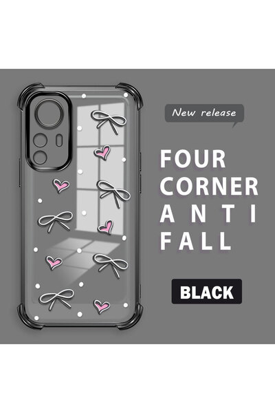 ucuc حافظة حماية من السيليكون الشفاف المتوافقة مع Xiaomi Mi 12T بأنماط قلب