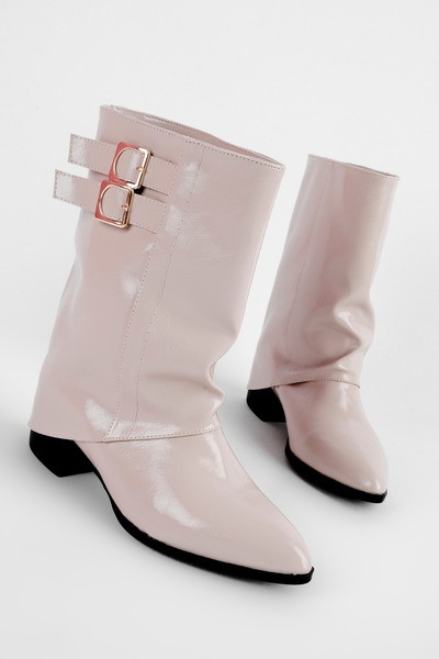 MY DERİ Cizme cu toc înalt pentru femei Oley detaliu la cataramă 4313