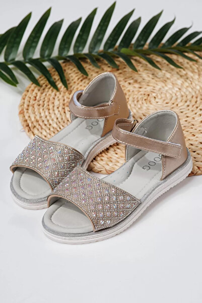 Zaira Χρυσά σανδάλια για κορίτσια από οικολογικό δέρμα Yara2 #21735 - 30