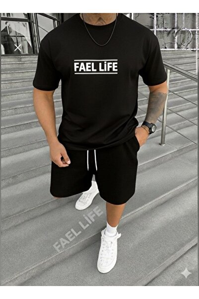 FAEL LİFE SET CU IMPRIMEU PENTRU FETE/BAIEȚI: TRICOU ȘI PANTALONI SCURȚI