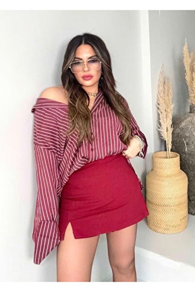 Hisleria High Waist Slit Detail Mini Skirt