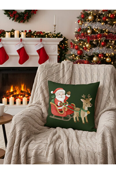 Dörtel Tedarik Husă de pernă cu model de Anul Nou cu fermoar cu imprimare dig...